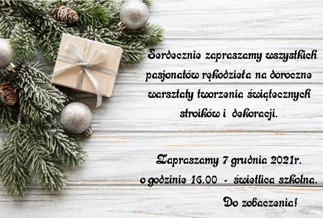 Ogłoszenie o warsztatach rękodzieła świątecznego