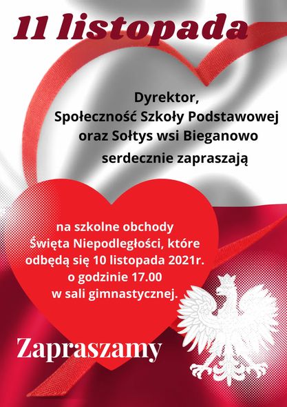 plakat dotyczący organizacji 11 listopada